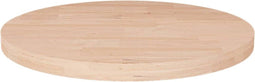 vidaXL - Tafelblad - rond - Ø50x2,5 - cm - onbehandeld - massief - eikenhout