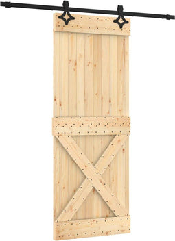 vidaXL - Schuifdeur - met - beslag - 80x210 - cm - massief - grenenhout