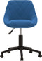 vidaXL - Kantoorstoel - draaibaar - fluweel - blauw