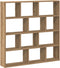 vidaXL - Wandschap - kubus - 12 - vakken - bewerkt - hout - artisanaal - eikenkleurig
