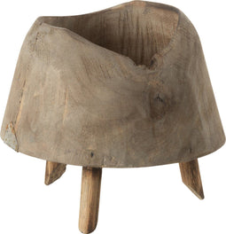 J-Line bloempot 3 Poten - hout - naturel - Ø 17 cm