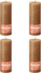 Bolsius - Stompkaarsen Shine - 4 stuk - bruin - 19 x 6,8 cm
