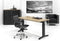 Hoogte verstelbaar bureau T- Poot Work breed 80CM diep 80CM bladkleur Speciale Kleur framekleur Zwart (RAL9005)