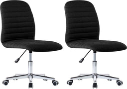 vidaXL - Eetkamerstoelen - 2 - st - stof - zwart