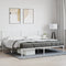 vidaXL - Bedframe - met - hoofdbord - metaal - wit - 200x200 - cm