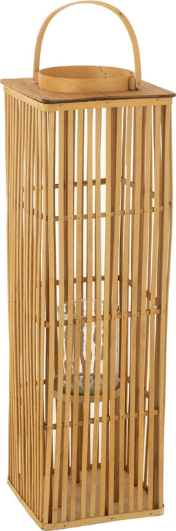 J-Line lantaarn Lang - bamboe - naturel