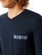 Schiesser Comfort Fit - Heren Pyjamaset - Lange mouwen V-hals - Donkerblauw