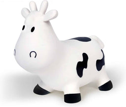 BS Toys Springkoe - Jumpbal - Skippybal koe - Zithoogte 27cm - Wit/Zwart