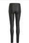 Object Objbelle MW Coated Leggings - Dames Legging met knipbare lengte - Zwart