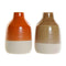 Vaas DKD Home Decor Porselein Bruin Oranje (2 Stuks) (17 x 17 x 27 cm)