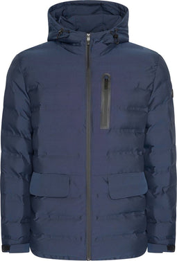 Mario Russo Padded Woven Jacket - Jas Heren - Winterjas Heren - Waterafstotend - Winddicht - Navy - XXL