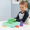 Kinetic Sand - Zandbak-set met 454 g groen origineel kinetisch zand opbergzandbak 4 vormen en gereedschap - Sensorisch speelgoed