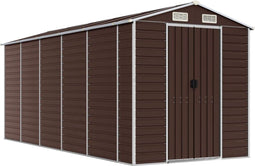 vidaXL - Tuinschuur - 191x470x198 - cm - gegalvaniseerd - staal - bruin