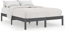 vidaXL - Bedframe - massief - grenenhout - grijs - 160x200 - cm