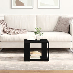 vidaXL - Salontafel - Zwart - eiken - 40x40x30 - cm - Gefabriceerd - hout