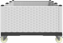 vidaXL - Plantenbak - met - wielen - 150x80x54 - cm - polypropeen - wit