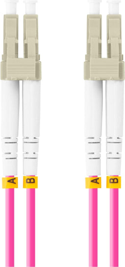 Lanberg - Lanberg glasvezelkabel FO-LULU-MD41-0010-VT 1 m met LC/UPC en OM4 connectoren