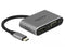 Delock 64074 - USB-C naar HDMI en VGA splitter - 4K HDMI en 1920x1200 VGA - Grijs