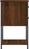 vidaXL - Nachtkastje - 32x42x70 - cm - bewerkt - hout - bruin - eikenkleur