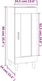 vidaXL - Dressoir - 34,5x34x90 - cm - bewerkt - hout - betongrijs