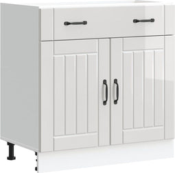 vidaXL - Keuken - onderkast - Lucca - bewerkt - hout - hoogglans - wit