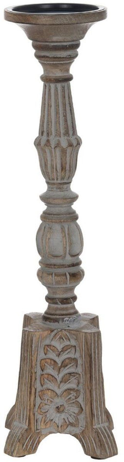 Kroonkandelaar Wit Natuurlijk Ijzer Mangohout 18 x 18 x 53,3 cm