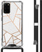 iMoshion Hoesje Geschikt voor Samsung Galaxy S20 Plus Hoesje Met Koord - iMoshion Design Hoesje met Koord - Wit / Meerkleurig / Goud / White Graphic