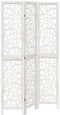 vidaXL - Kamerscherm - met - 3 - panelen - massief - paulowniahout - wit