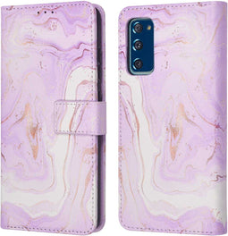 iMoshion Hoesje Geschikt voor Samsung Galaxy S20 FE Hoesje Met Pasjeshouder - iMoshion Design Bookcase smartphone - Paars / Purple Marble