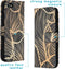 iMoshion Hoesje Geschikt voor iPhone 7 / 8 / SE (2020) / SE (2022) Hoesje Met Pasjeshouder - iMoshion Design Softcase Bookcase - Goud / Zwart / Golden Leaves