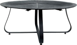 PTMD Bellin Palm Salontafel - H32 x Ø80 cm - Aluminium - Zwart