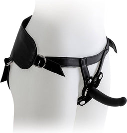 Virgite Strap-on Harnas met zwarte dildo - maat S