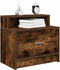 vidaXL - Nachtkastje - met - lade - 51x31x47 - cm - gerookt - eikenkleurig