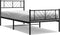 vidaXL - Bedframe - met - hoofd- - en - voeteneinde - metaal - zwart - 107x203 - cm