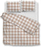 Zohome Dekbedovertrek Quattro-di-Lino - Bedlinnen met Ruiten - 260x220 - Beige - Dekbedhoes van 100% Katoen