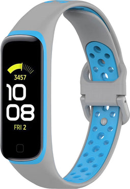 iMoshion Bandje Geschikt voor Samsung Galaxy Fit 2 / Blauw - iMoshion Siliconen sport band met inkliksysteem gesp - Grijs