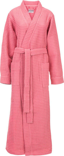 Heckettlane Badjas Wafel - Ochtendjas Unisex - 65% Gerecycled Katoen - Roze