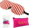 SMUG 3D Slaapmasker met Roze Oordopjes en Opbergzakje - 100% Verduisterend - Ergonomisch Oogmasker - Candy Cane Print
