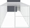 vidaXL - Hondenhok - met - ren - 214x1069x181 - cm - staal - antraciet