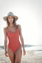Barts Isla V-Neck One Piece - Badpak met glimmend effect - Rood - Maat 42