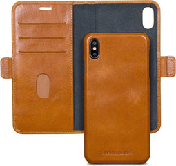 Dbramante1928 iPhone XS Max - Flip cover - Magneetsluiting en ruimte voor pasjes - Cognac