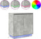 vidaXL - Dressoir - met - LED - in - Beton - Grijs - 71x34,5x75 - cm - van - Geengineerd - Hout