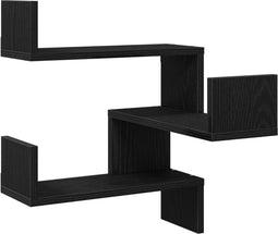 vidaXL - Muur - Hoekplank - Zwart - Eiken - 40x40x49,5 - cm - Geperst - Hout