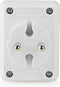 Nedis Stopcontact-Splitter - Type-F (CEE 7/7) - 250 V AC 50 Hz - Frans / Type-C (CEE 7/16) - 250 V AC 50/60 Hz - 2.5 A - 1700 W - Wit