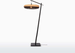GOOD&MOJO Vloerlamp Palawan - Zwart/Naturel - Ø77cm - Scandinavisch,Bohemian - Staande lampen voor Woonkamer - Slaapkamer