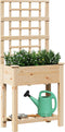 vidaXL - Tuinbak - met - Trellis - en - Plank - 71x37x152 - cm - Massief - Vurenhout