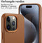 Accezz iPhone 15 Pro - Leren Hoesje MagSafe - Verhoogde randen Sienna Brown