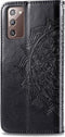 Hoesje Met Pasjeshouder Geschikt voor Samsung Galaxy Note 20 - Mandala Bookcase - Zwart