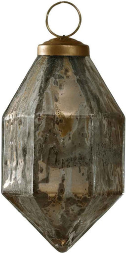 PTMD Nathen Kerstbal Diamant - H7 x Ø7 cm. - Glas - Rustiek Goud