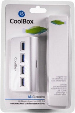 USB Hub CoolBox COO-HU4ALU3 Aluminium (4 Ports)
